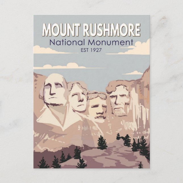 Mount Rushmore Nationalmonument South Dakota Vykort (Framsida)