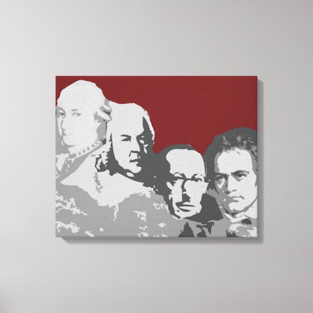 Mount Rushmore of Composers Red Kanvastryck (Framsida)