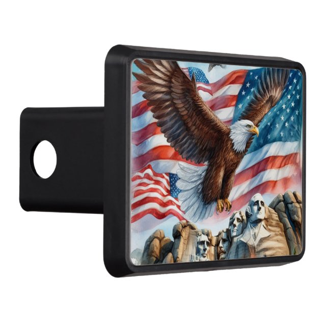 Mount Rushmore Patriotic USA flagga Eagle 2 tum Dragkroksskydd (Höger)