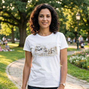 Mount Rushmore Presidentiell Akvarellkonst T Shirt