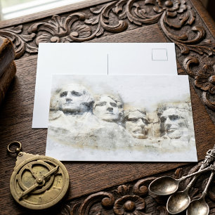 Mount Rushmore Presidentiell Akvarellkonst Vykort
