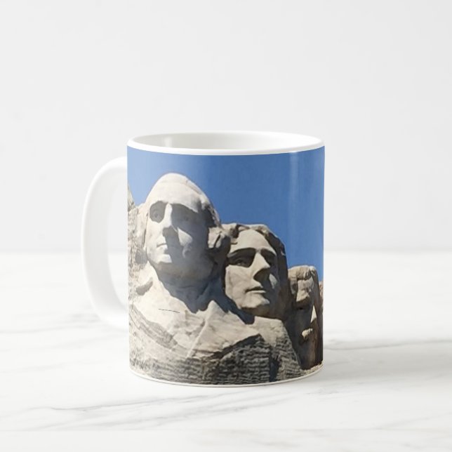 Mount Rushmore presidents- medborgaremonument Kaffemugg (Framsida vänster)