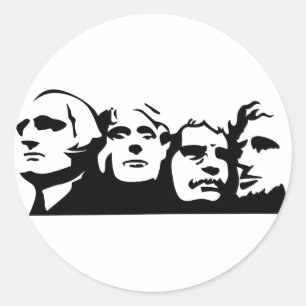 Mount Rushmore skisserar Runt Klistermärke