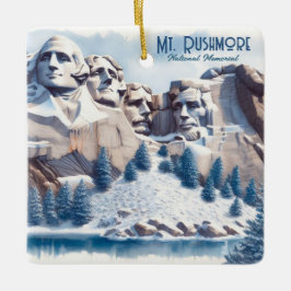 Mount Rushmore Snö jul Julgransprydnad Keramik