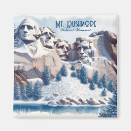 Mount Rushmore Snö jul Magnet