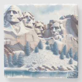 Mount Rushmore Snö jul Stenunderlägg