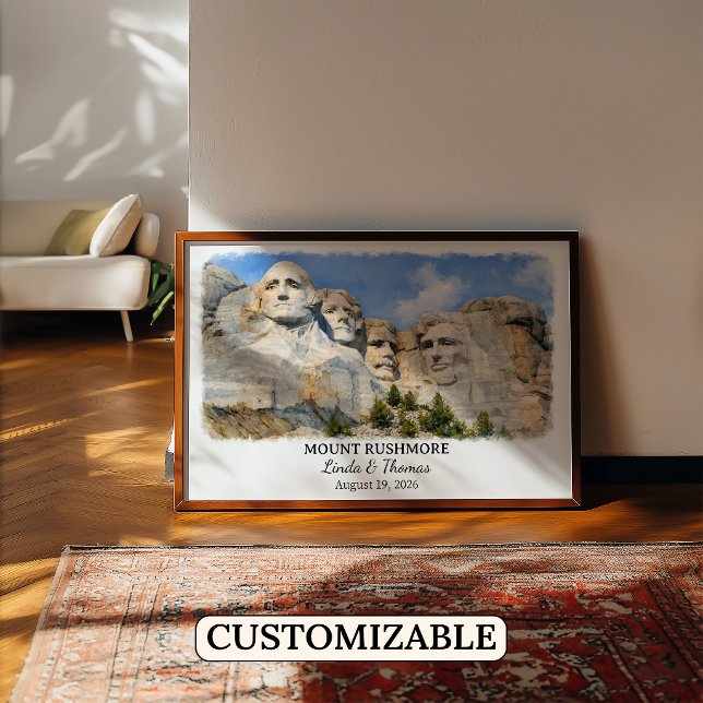 Mount Rushmore South Dakota Affisch, Akvarell Poster (Skapare uppladdad)
