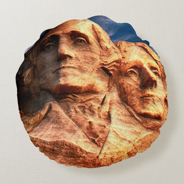 Mount Rushmore South Dakota Rund Kudde (Baksidan)