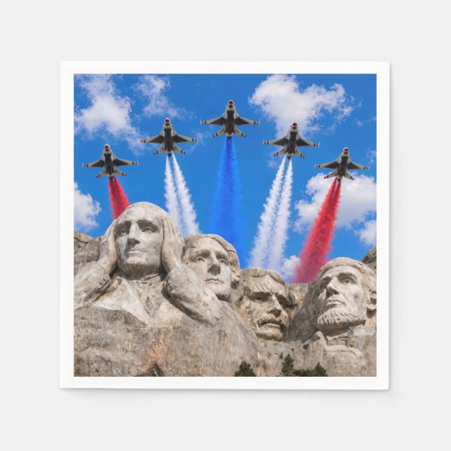 Mount Rushmore stridsflygplans överflygning Pappersservett (Framsidan)