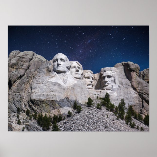 Mount Rushmore Timelapse Himlar Poster (Framsidan)