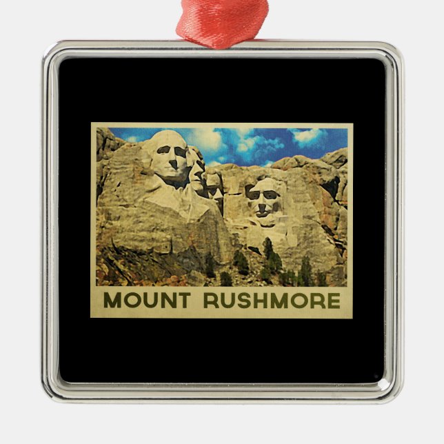 Mount Rushmore-Vintage Julgransprydnad Metall (Framsidan)