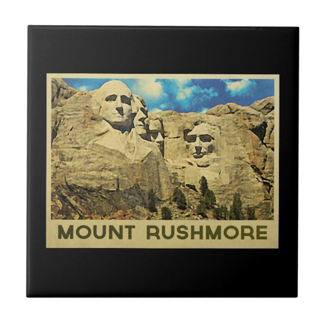 Mount Rushmore-Vintage Kakelplatta (Framsidan)