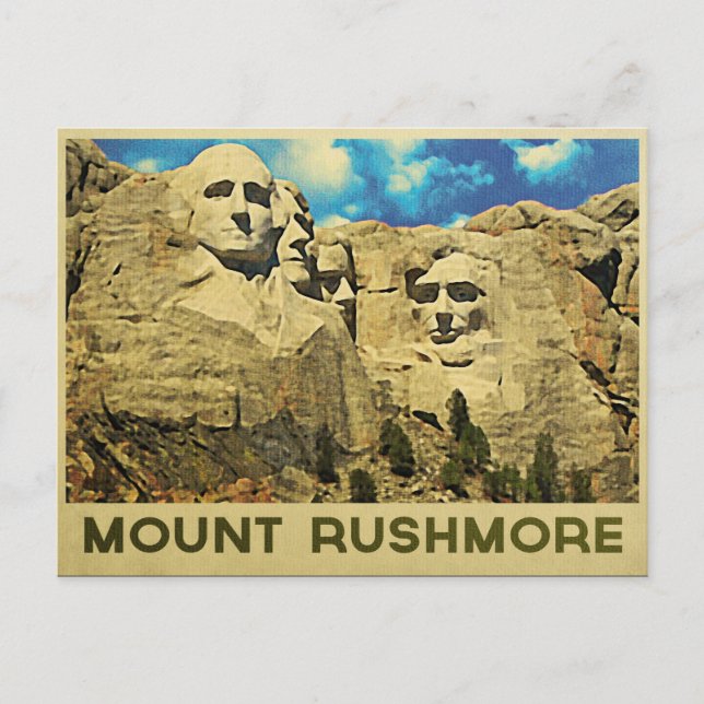 Mount Rushmore-Vintage Vykort (Framsida)