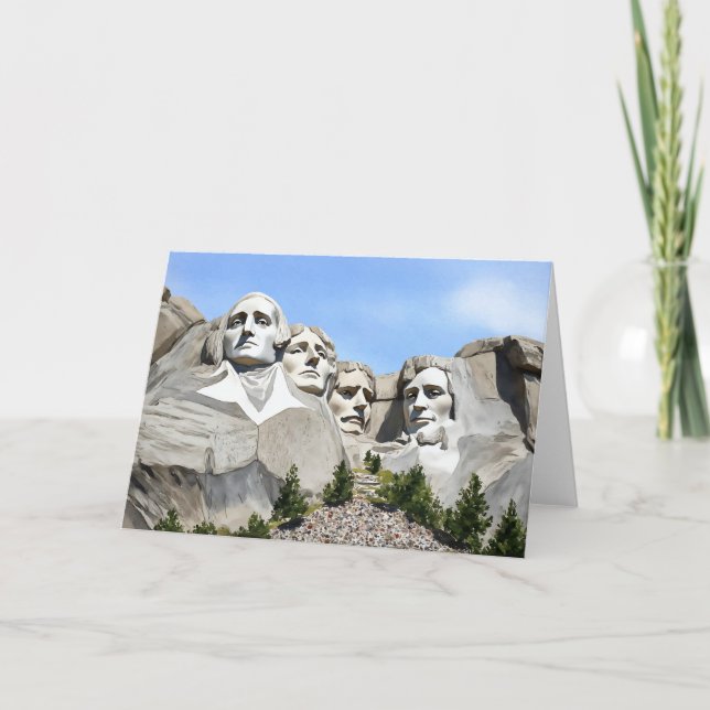 Mount Rushmore Watercolor Kort (Framsida)