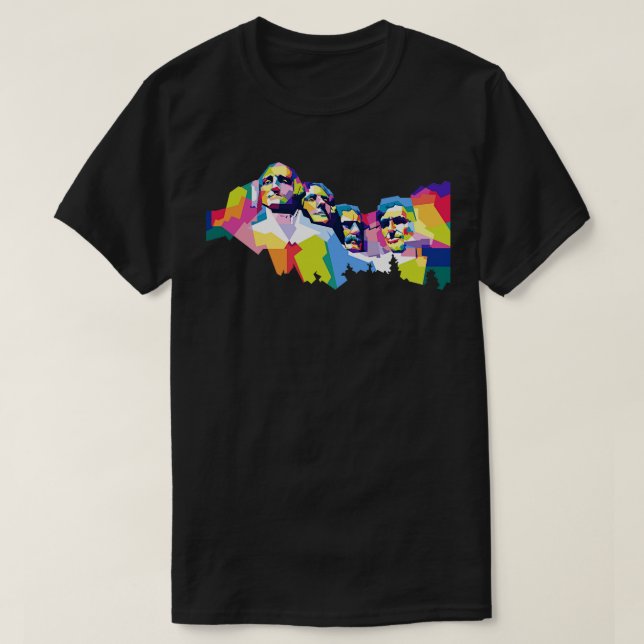 Mount Rushmore WPAP T Shirt (Design framsida)