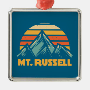 Mount Russell California Retro Turkos Julgransprydnad Metall