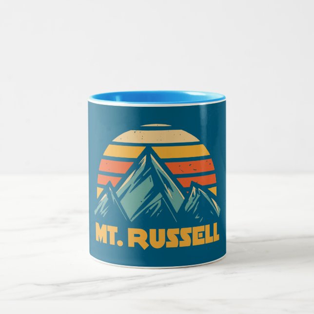 Mount Russell California Retro Turquoise Två-Tonad Mugg (Center)