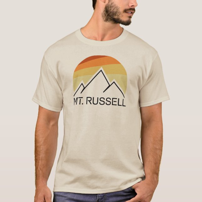 Mount Russell Kalifornien Retro T Shirt (Framsida)