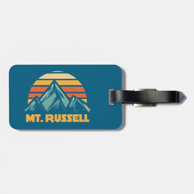 Mount Russell Kalifornien Retro Turkos Bagagebricka (Baksida Vågrät)