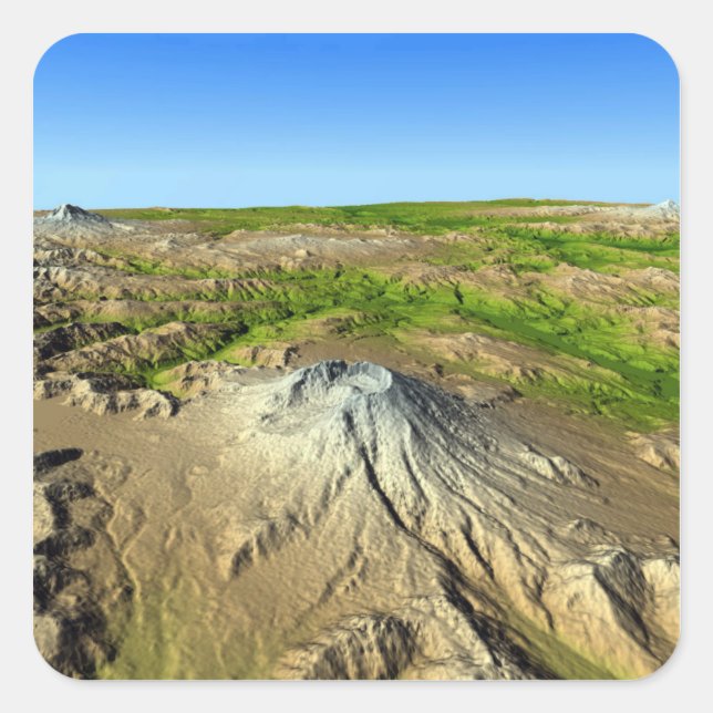 Mount Saint Helens Fyrkantigt Klistermärke (Framsida)
