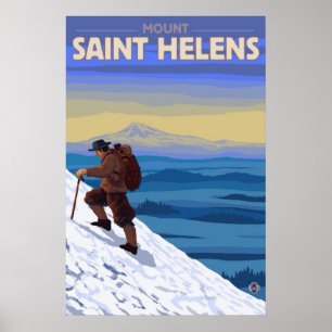 Mount Saint Helens - klättrare - resa affischen Poster