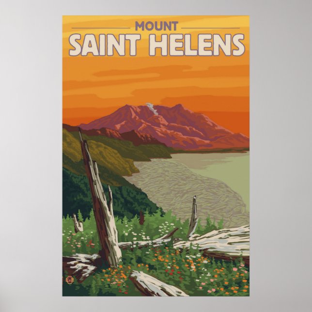 Mount Saint Helens - Spirit Sjö - Travel Poster (Framsidan)