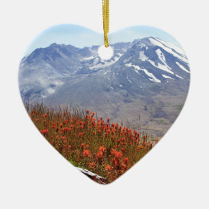 Mount Saint Helens vildblommar Julgransprydnad Keramik