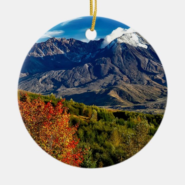 Mount Saint Helens, Washington Julgransprydnad Keramik (Framsidan)