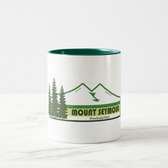 Mount Seymour Provincial Park Gröna Ränder Två-Tonad Mugg (Center)