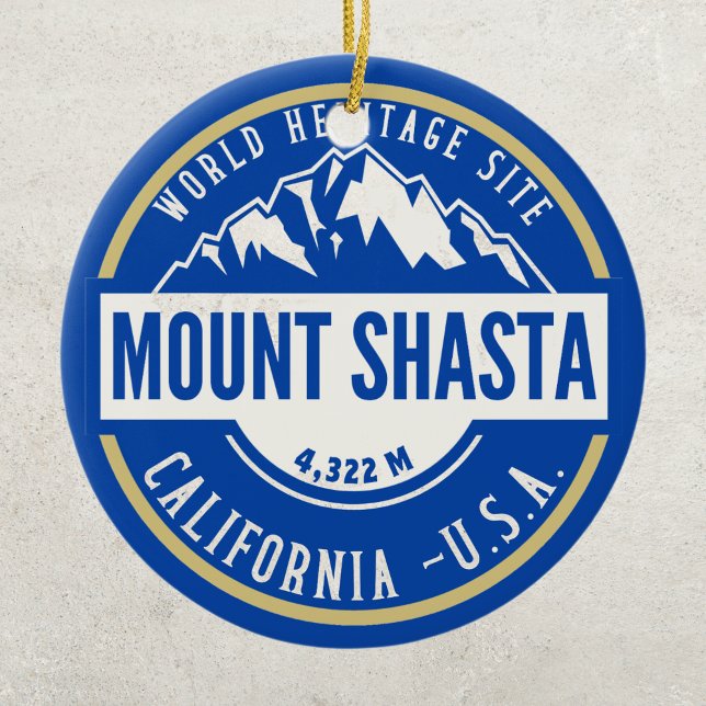 Mount Shasta California Mountain Landscape Julgransprydnad Keramik (Skapare uppladdad)