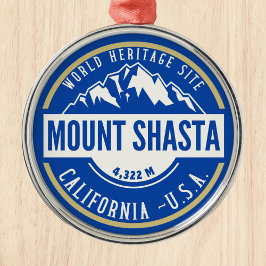Mount Shasta California Mountain Landscape Julgransprydnad Metall