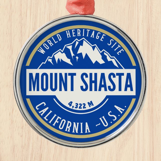 Mount Shasta California Mountain Landscape Julgransprydnad Metall (Skapare uppladdad)