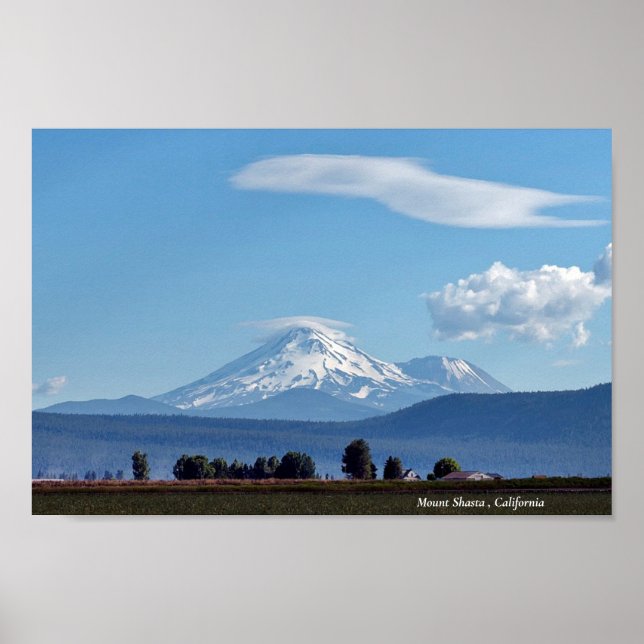 Mount Shasta California Mountains Volcano Poster (Framsidan)