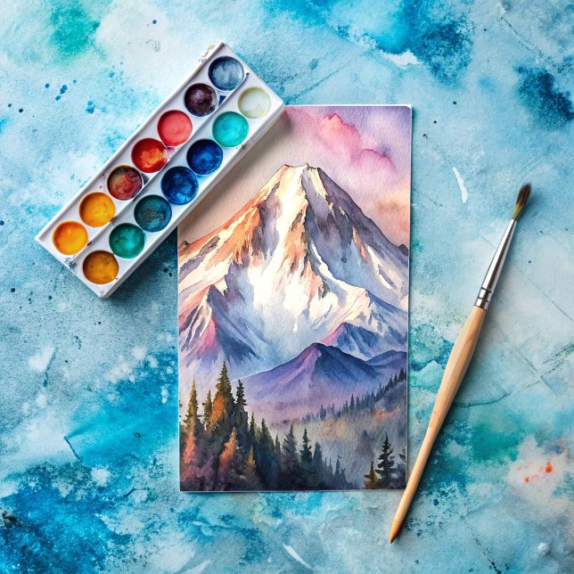 Mount Shasta California Painting Vykort (Skapare uppladdad)