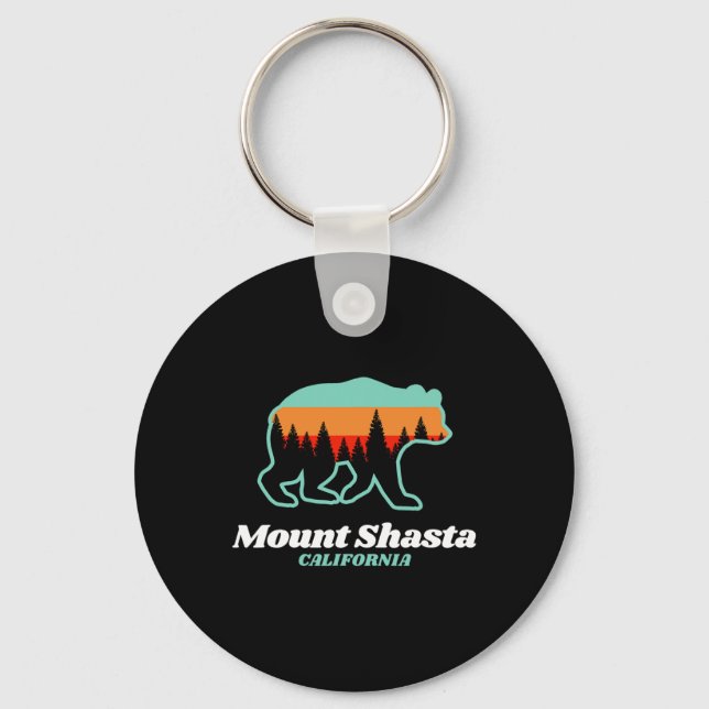 Mount Shasta California Skiing Snowboarding Bear  Nyckelring (Framsida)