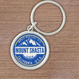 Mount Shasta California U.S.A. Rund Silverfärgad Nyckelring