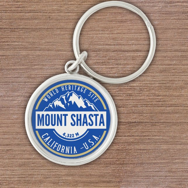 Mount Shasta California U.S.A. Rund Silverfärgad Nyckelring (Skapare uppladdad)
