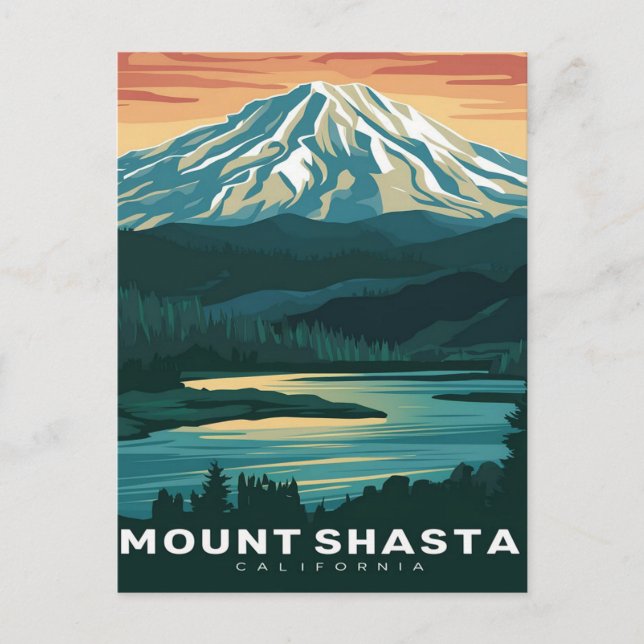 Mount Shasta California Vykort (Framsida)