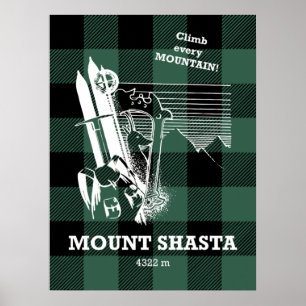 Mount Shasta Cascade Range Kaliforniens klättring Poster