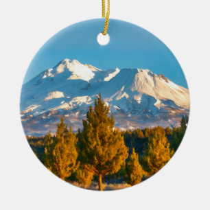 MOUNT SHASTA JULGRANSPRYDNAD KERAMIK
