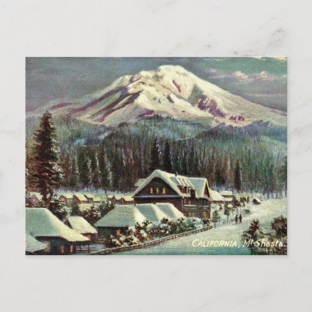 Mount Shasta, Kalifornien i Winter Vykort (Framsida)