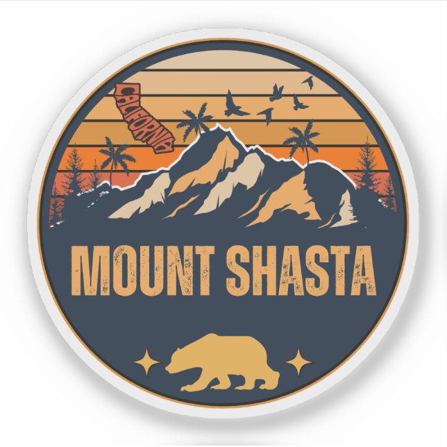 Mount Shasta, Kalifornien Klistermärken (Framsida)