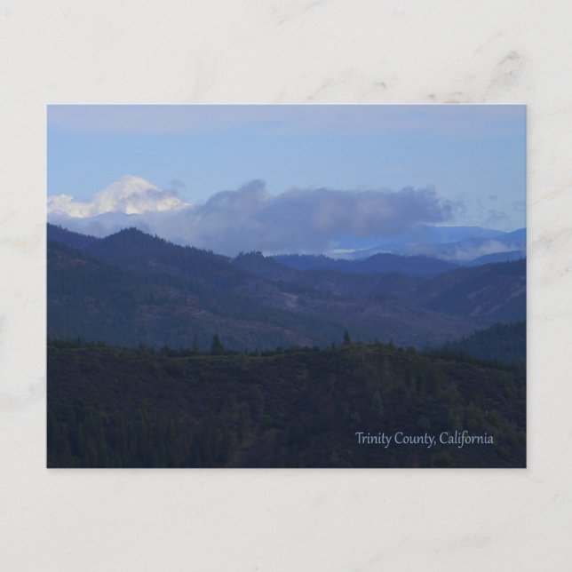 Mount Shasta ovanför molnen... Vykort (Framsida)