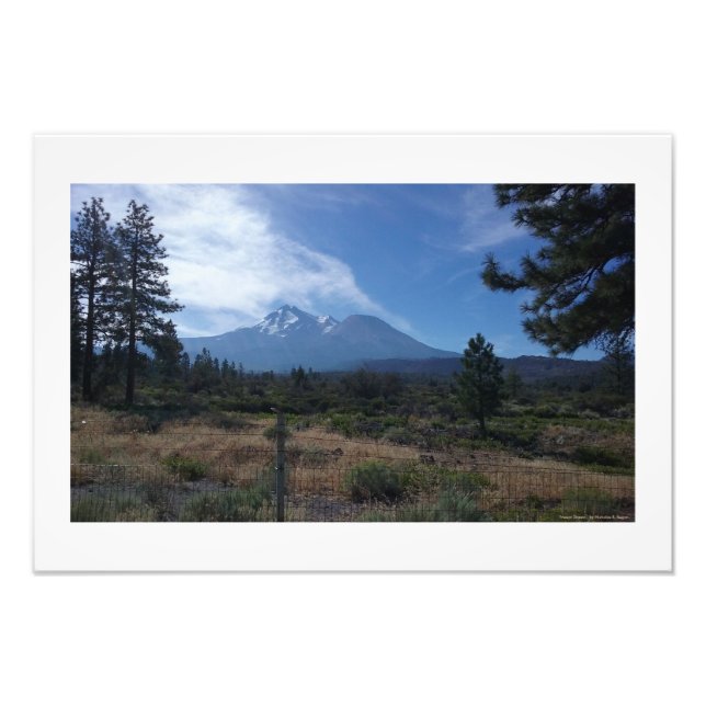 "Mount Shasta"-Professionellen Fotoskrivare Fototryck (Framsidan)