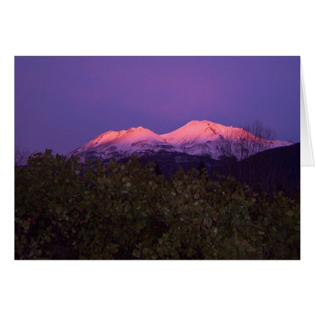 Mount Shasta Sunset Hälsningskort (Framsidan Horizontal)