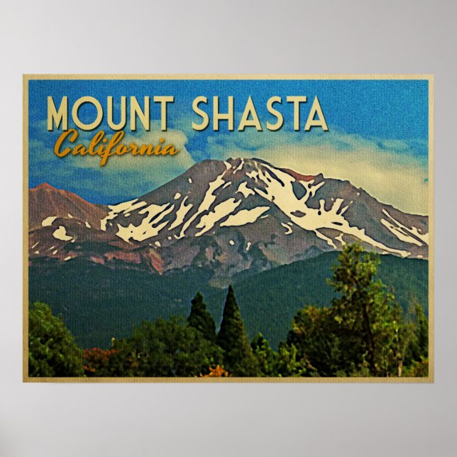 Mount Shasta Vintage Poster (Framsidan)