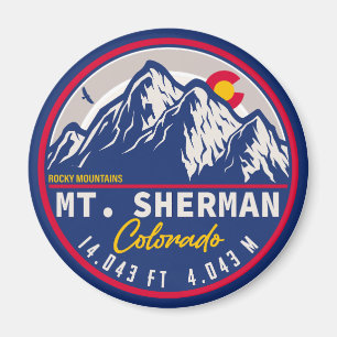 Mount Sherman Colorado - 14 år för bergsvandring Magnet