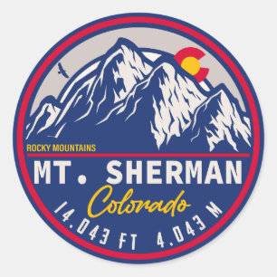 Mount Sherman Colorado - 14 år för bergsvandring Runt Klistermärke
