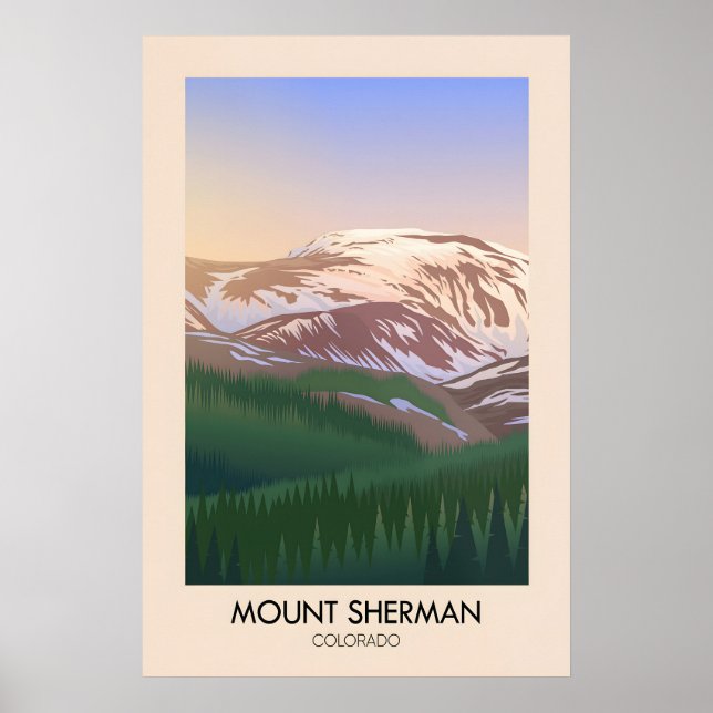 Mount Sherman Colorado USA Resemålningaffisch Poster (Framsidan)