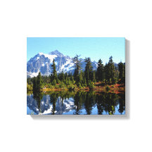 Mount SHuksan på en solig dag Canvastryck